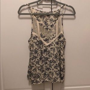 Light navy & white design tank top